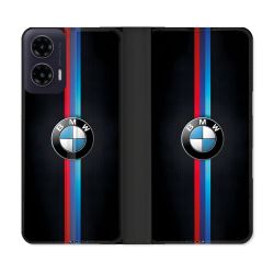 Housse cuir portefeuille Pour Motorola G35 5G BMW Logo