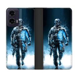 Housse cuir portefeuille Pour Motorola G35 5G Call Of Duty Guerrier
