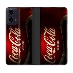 Housse cuir portefeuille Pour Motorola G35 5G Coca Cola Classique