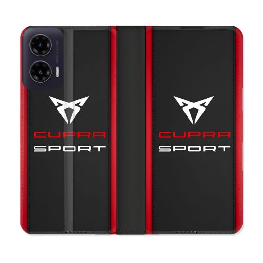 Housse cuir portefeuille Pour Motorola G35 5G Cupra