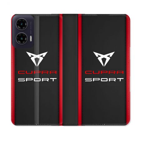 Housse cuir portefeuille Pour Motorola G35 5G Cupra
