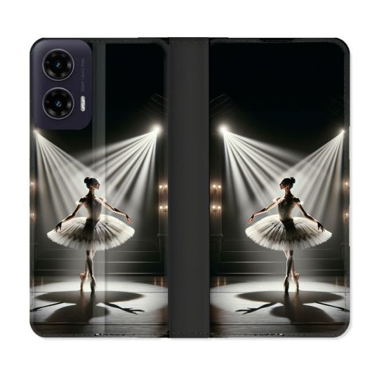 Housse cuir portefeuille Pour Motorola G35 5G Danseuse Lumière