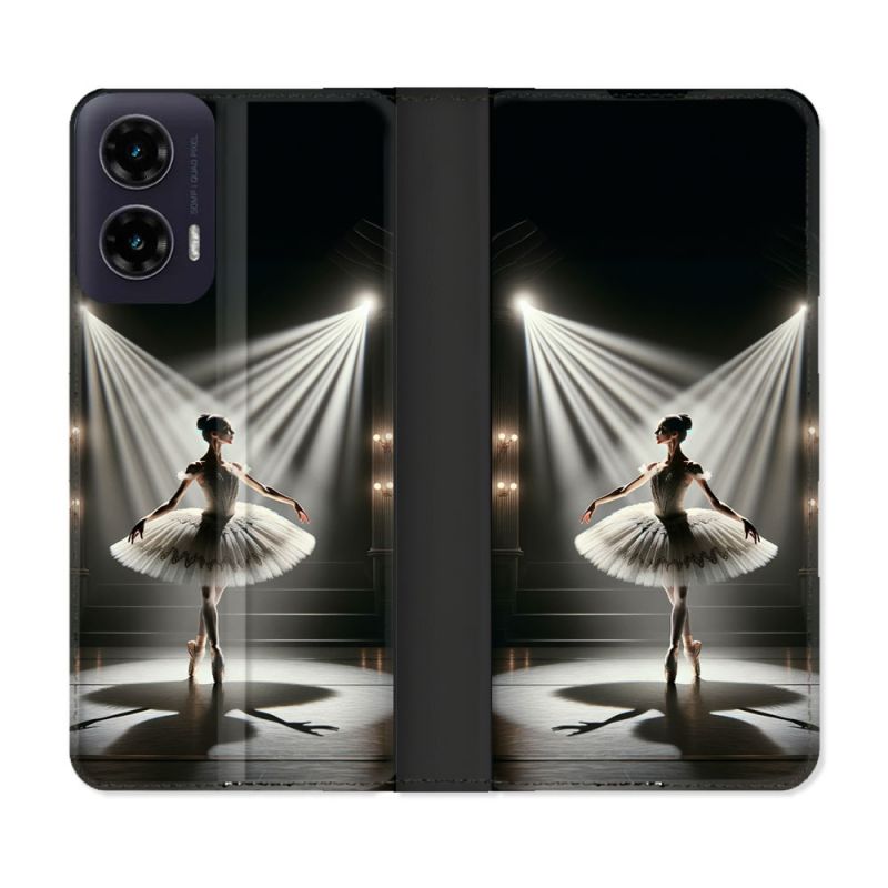 Housse cuir portefeuille Pour Motorola G35 5G Danseuse Lumière