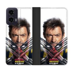 Housse cuir portefeuille Pour Motorola G35 5G Deadpool Affiche