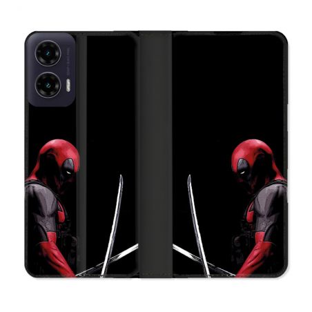 Housse cuir portefeuille Pour Motorola G35 5G Deadpool Epee
