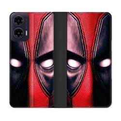 Housse cuir portefeuille Pour Motorola G35 5G Deadpool Yeux
