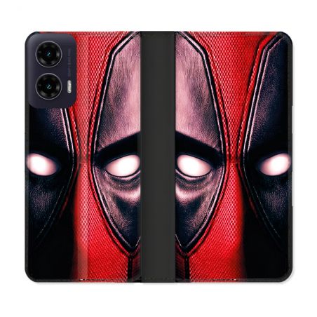 Housse cuir portefeuille Pour Motorola G35 5G Deadpool Yeux