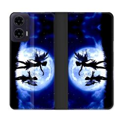 Housse cuir portefeuille Pour Motorola G35 5G Fantastique Fee Lune
