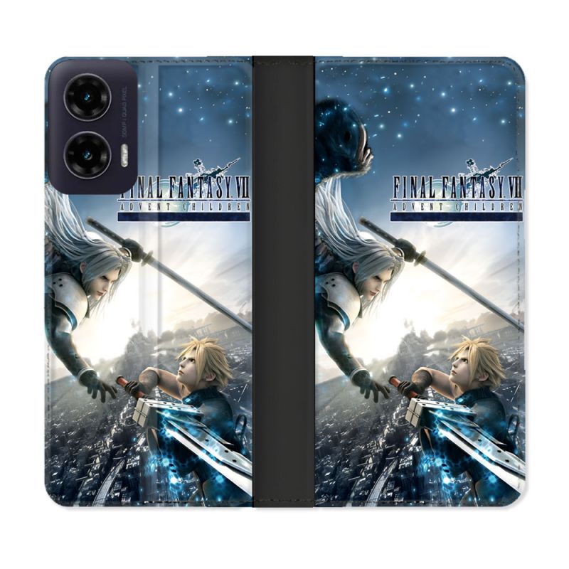Housse cuir portefeuille Pour Motorola G35 5G Final Fantaisy