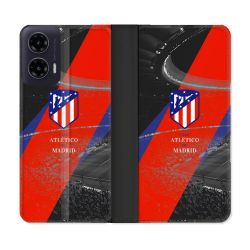 Housse cuir portefeuille Pour Motorola G35 5G Foot Athletico Madrid