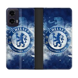 Housse cuir portefeuille Pour Motorola G35 5G Foot Chelsea