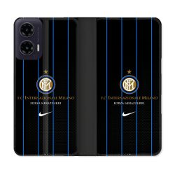 Housse cuir portefeuille Pour Motorola G35 5G Foot Inter Milan