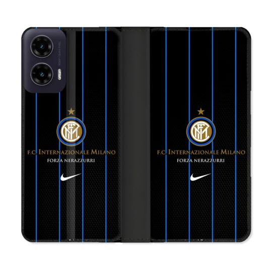 Housse cuir portefeuille Pour Motorola G35 5G Foot Inter Milan