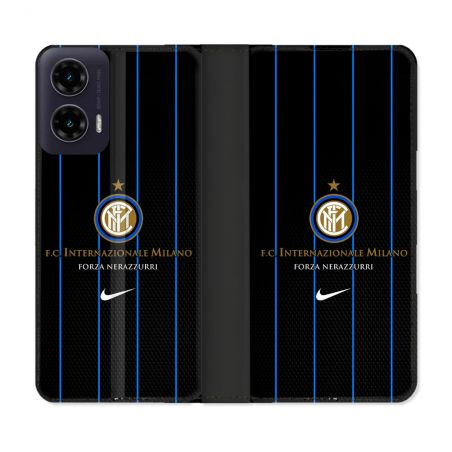 Housse cuir portefeuille Pour Motorola G35 5G Foot Inter Milan