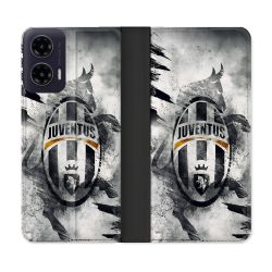 Housse cuir portefeuille Pour Motorola G35 5G Foot Juventus Turin