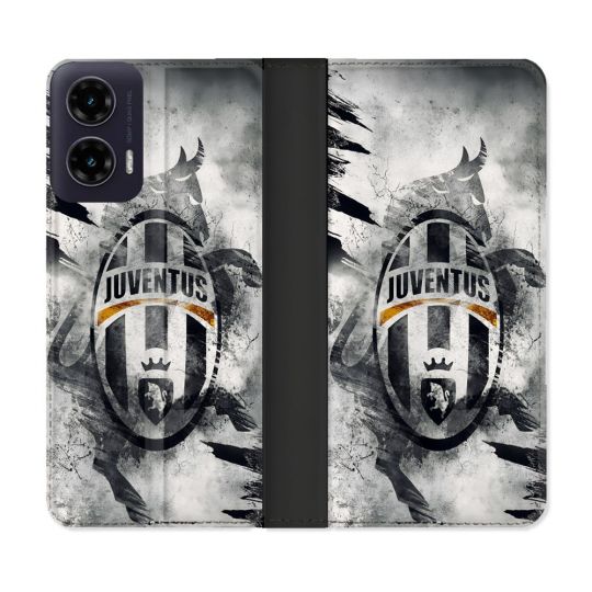 Housse cuir portefeuille Pour Motorola G35 5G Foot Juventus Turin