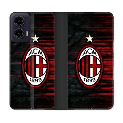 Housse cuir portefeuille Pour Motorola G35 5G Foot Milan AC