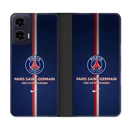 Housse cuir portefeuille Pour Motorola G35 5G Foot PSG Fier