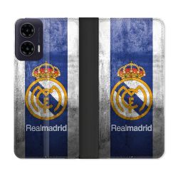 Housse cuir portefeuille Pour Motorola G35 5G Foot Real Madrid