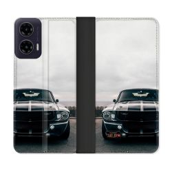 Housse cuir portefeuille Pour Motorola G35 5G Ford Mustang GT500 Vintage