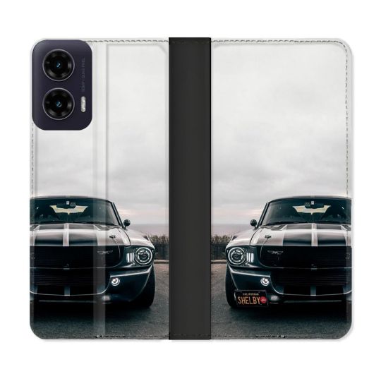 Housse cuir portefeuille Pour Motorola G35 5G Ford Mustang GT500 Vintage