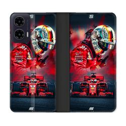 Housse cuir portefeuille Pour Motorola G35 5G Formule 1 F1 Ferrari