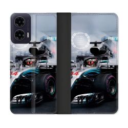 Housse cuir portefeuille Pour Motorola G35 5G Formule 1 F1 Mercedes Petronas