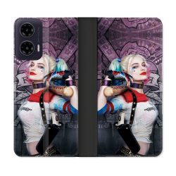 Housse cuir portefeuille Pour Motorola G35 5G Harley Quinn Batte
