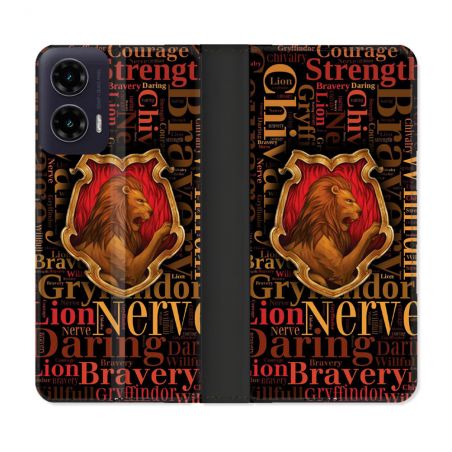 Housse cuir portefeuille Pour Motorola G35 5G Harry Potter Griffondor