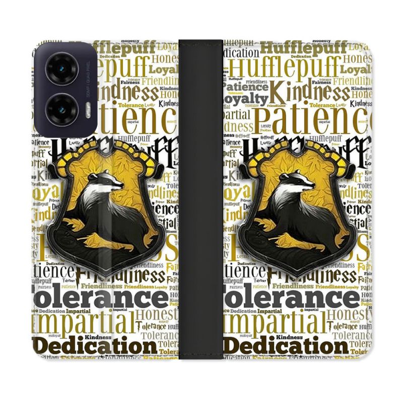 Housse cuir portefeuille Pour Motorola G35 5G Harry Potter Poursouffle