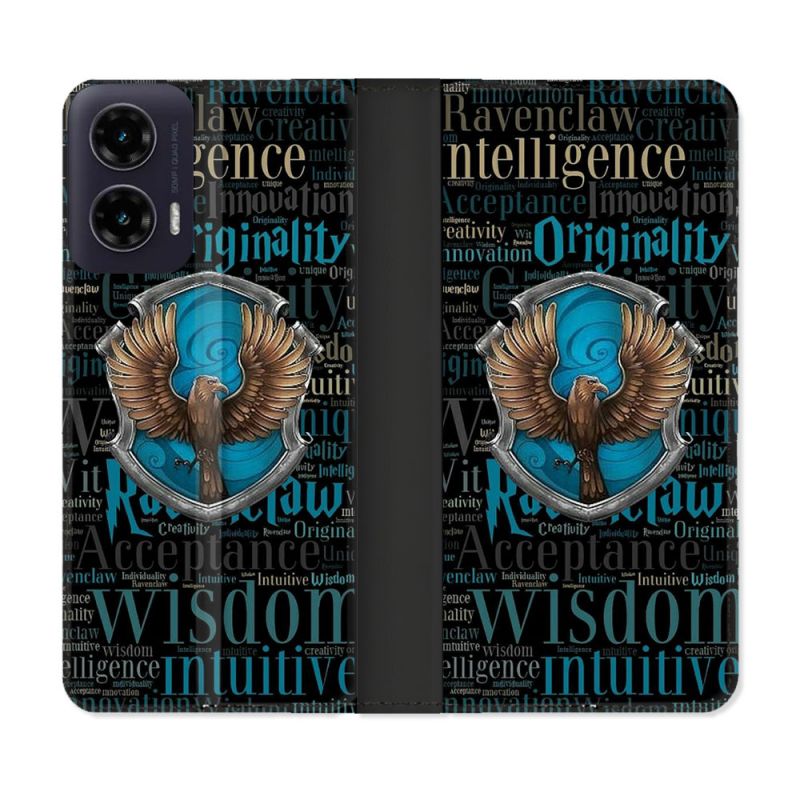 Housse cuir portefeuille Pour Motorola G35 5G Harry Potter Serdaigle