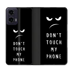 Housse cuir portefeuille Pour Motorola G35 5G Humour Don't Touch
