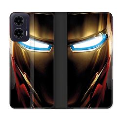 Housse cuir portefeuille Pour Motorola G35 5G Iron Man Casque