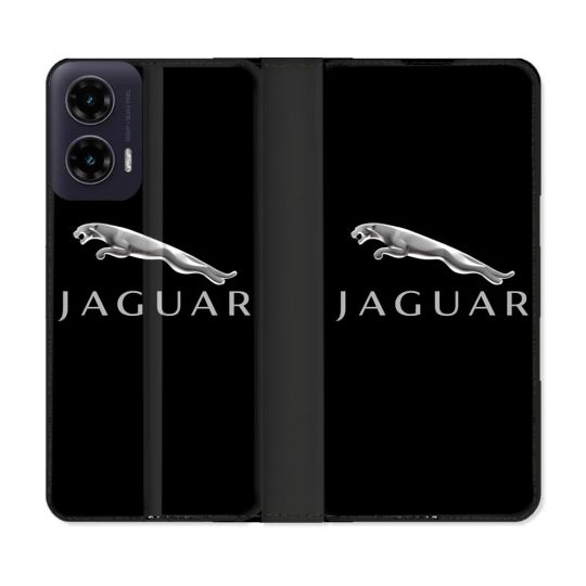 Housse cuir portefeuille Pour Motorola G35 5G Jaguar