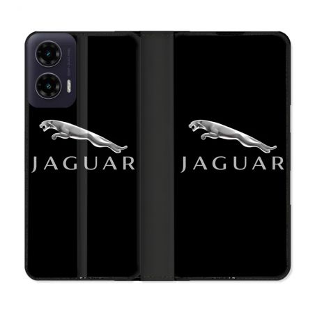 Housse cuir portefeuille Pour Motorola G35 5G Jaguar