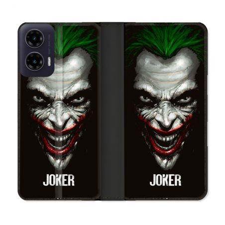 Housse cuir portefeuille Pour Motorola G35 5G Joker Noir