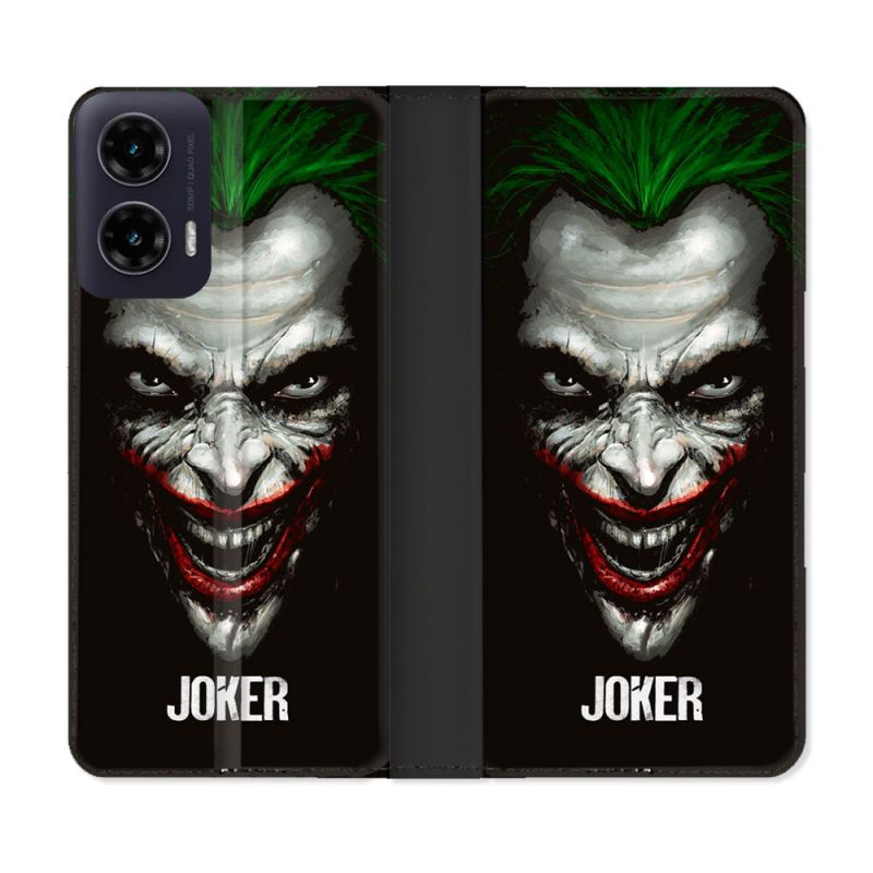 Housse cuir portefeuille Pour Motorola G35 5G Joker Noir
