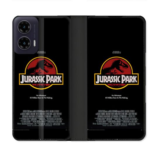 Housse cuir portefeuille Pour Motorola G35 5G Jurassic Park Affiche