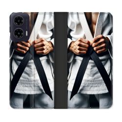 Housse cuir portefeuille Pour Motorola G35 5G Kimono Ceinture