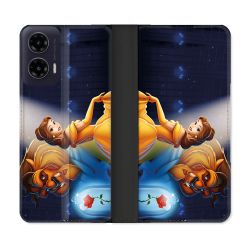 Housse cuir portefeuille Pour Motorola G35 5G La Belle et La Bête