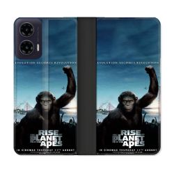 Housse cuir portefeuille Pour Motorola G35 5G La Planete Des Singes