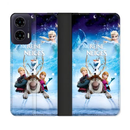 Housse cuir portefeuille Pour Motorola G35 5G La Reine Des Neiges