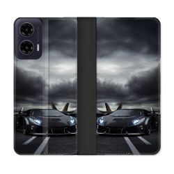 Housse cuir portefeuille Pour Motorola G35 5G Lamborghini Avion