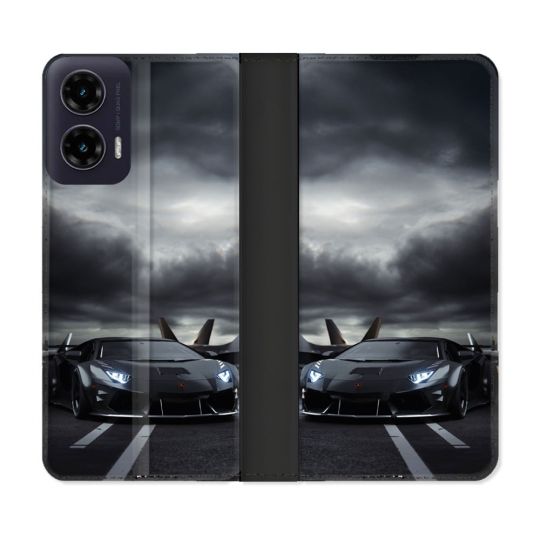 Housse cuir portefeuille Pour Motorola G35 5G Lamborghini Avion