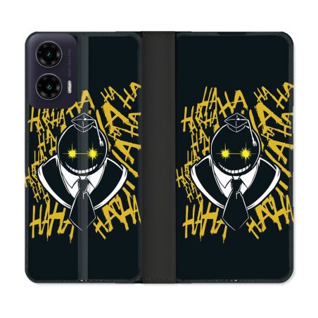 Housse cuir portefeuille Pour Motorola G35 5G Manga Assassination Classroom Kuro Noir