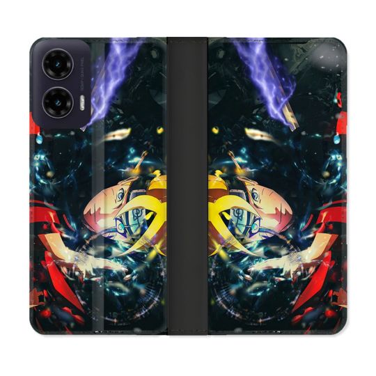 Housse cuir portefeuille Pour Motorola G35 5G Manga Boruto Eclair