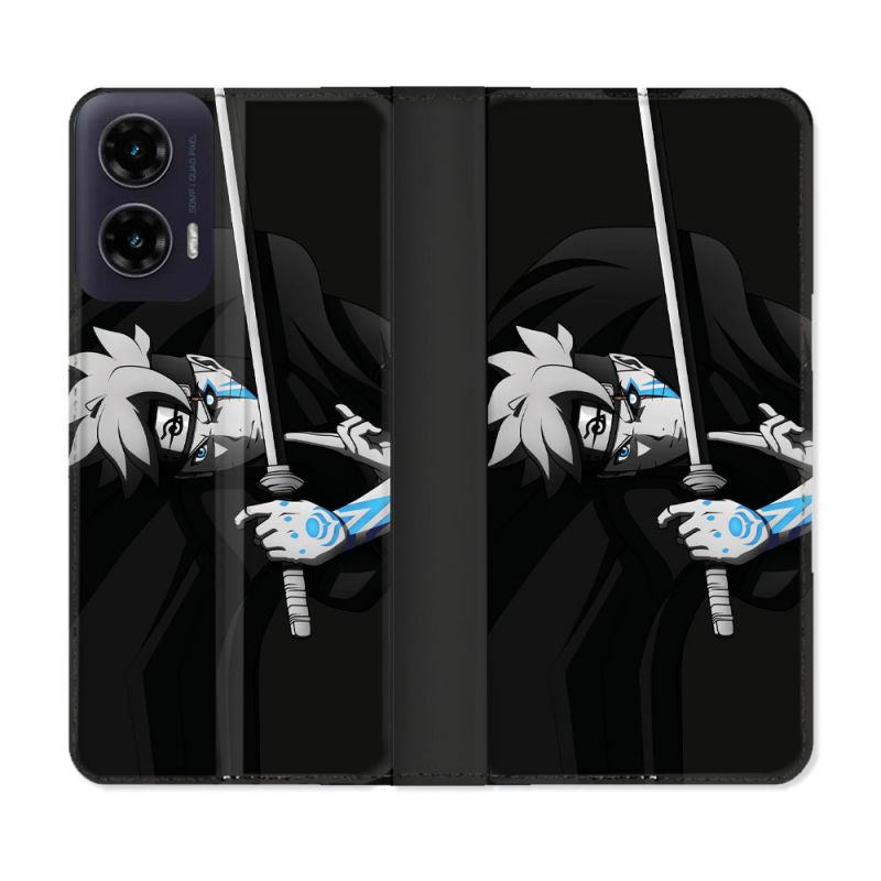 Housse cuir portefeuille Pour Motorola G35 5G Manga Boruto Epée