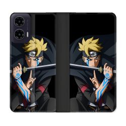 Housse cuir portefeuille Pour Motorola G35 5G Manga Boruto Tatouage