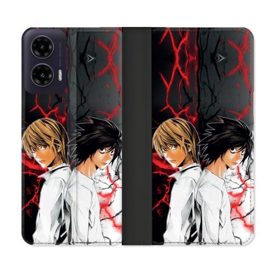 Housse cuir portefeuille Pour Motorola G35 5G Manga Death Note Duo