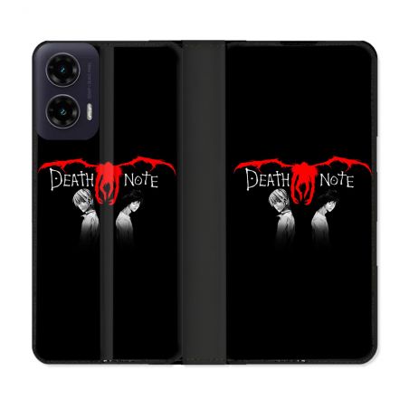 Housse cuir portefeuille Pour Motorola G35 5G Manga Death Note Noir